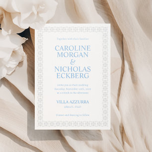 Mediterranean Frame Wedding Letterpress Invitation