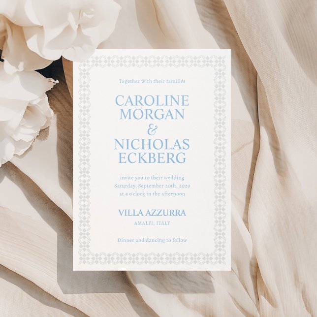 Mediterranean Frame Wedding Letterpress Invitation (Creator Uploaded)