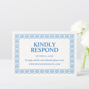 Mediterranean Frame Wedding Letterpress RSVP Cards