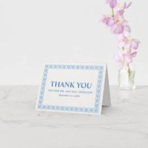 Mediterranean Frame Wedding Letterpress Thank You Card