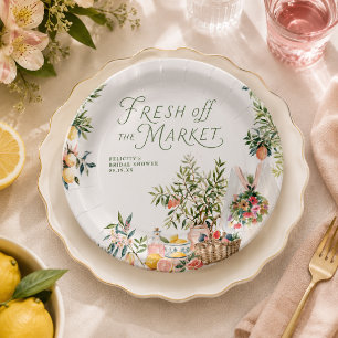 Mediterranean Fresh Off the Market Bridal Shower Paper Plates