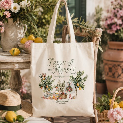 Mediterranean Fresh Off the Market Bridal Shower Tote Bag