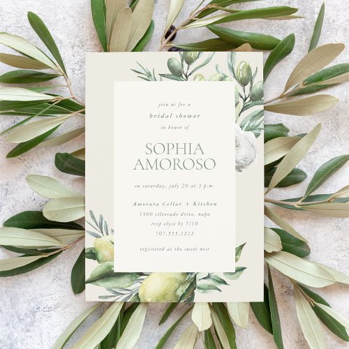 Mediterranean Garden Bridal Shower Invitation