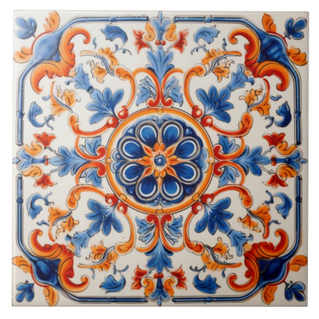 Mediterranean Garden Ceramic Tile (Front)