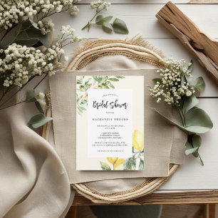 Mediterranean Garden Elegant Lemon Bridal Shower Invitation