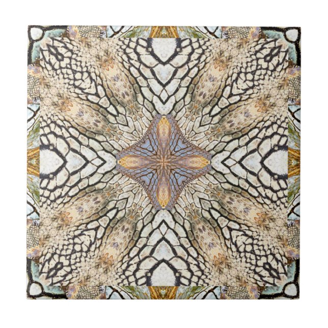 Mediterranean Geometric Nature Pattern Tile (Front)