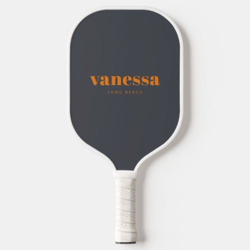 Mediterranean Gray Minimal Modern Classic Name Pickleball Paddle