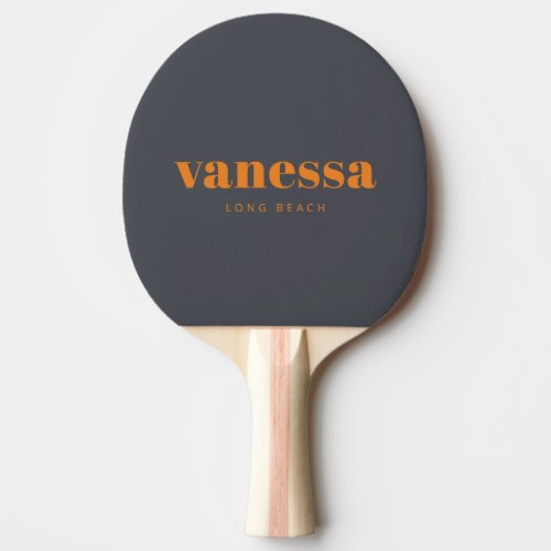 Mediterranean Gray Minimal Modern Classic Name Ping Pong Paddle