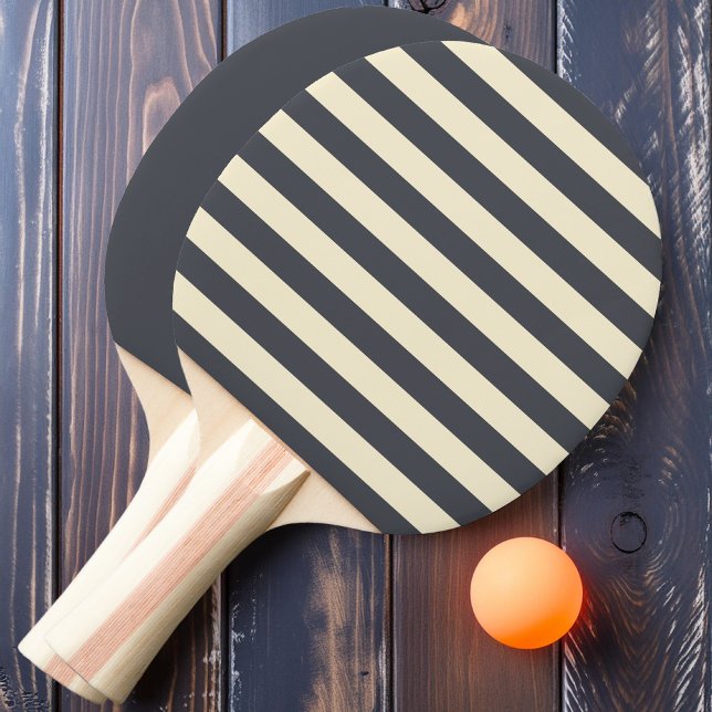 Mediterranean Gray Polo Stripes and Solid Ping Pong Paddle (Creator Uploaded)