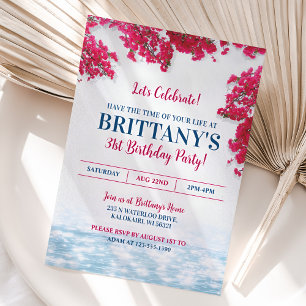 Mediterranean Greece Floral Invitation