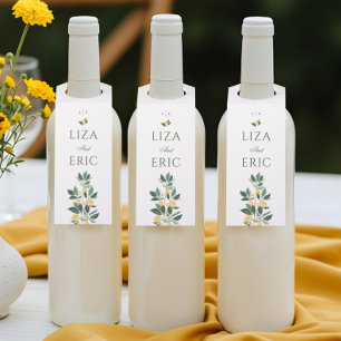 Mediterranean Greece Italian Lemon Citrus Floral Bottle Hanger Tag