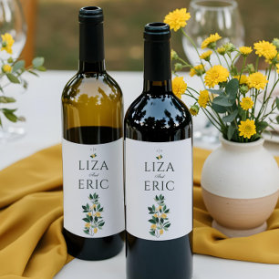 Mediterranean Greece Italian Lemon Citrus Floral Wine Label