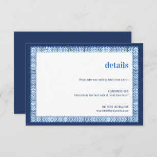 Mediterranean Greek Key Wedding Enclosure Card
