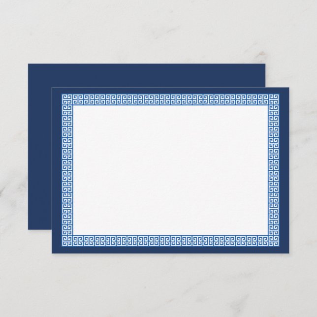Mediterranean Greek Key Wedding Enclosure Card (Front/Back)