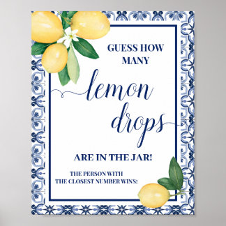 Mediterranean Guess How Many Lemon Drops Game Poster