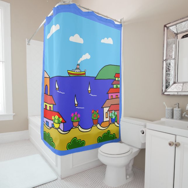 Mediterranean Holiday Shower Curtain (In Situ)