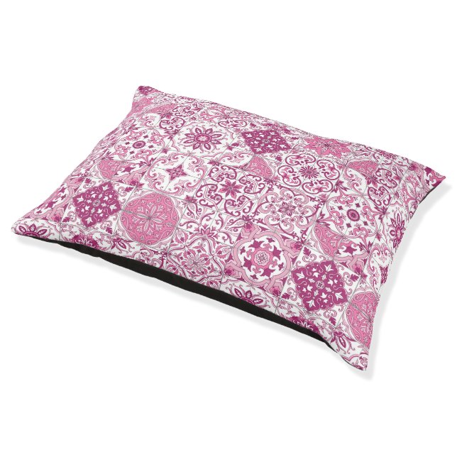 Mediterranean hues/ Azulejo tiles Pet Bed (Angled)
