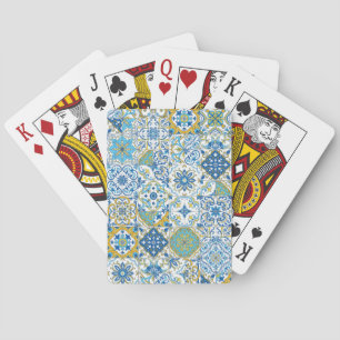 Mediterranean hues/ Azulejo tiles Poker Cards