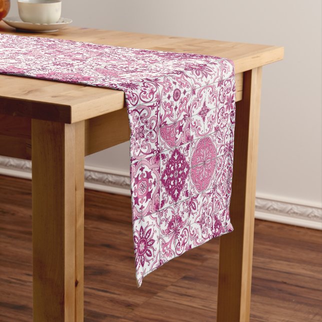 Mediterranean hues/ Azulejo tiles Short Table Runner (In Situ)