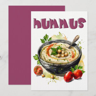 Mediterranean Hummus Healthy Vegan Food حمص Invitation