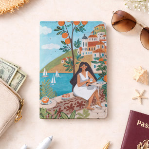Mediterranean Illustration Travel Passport Holder