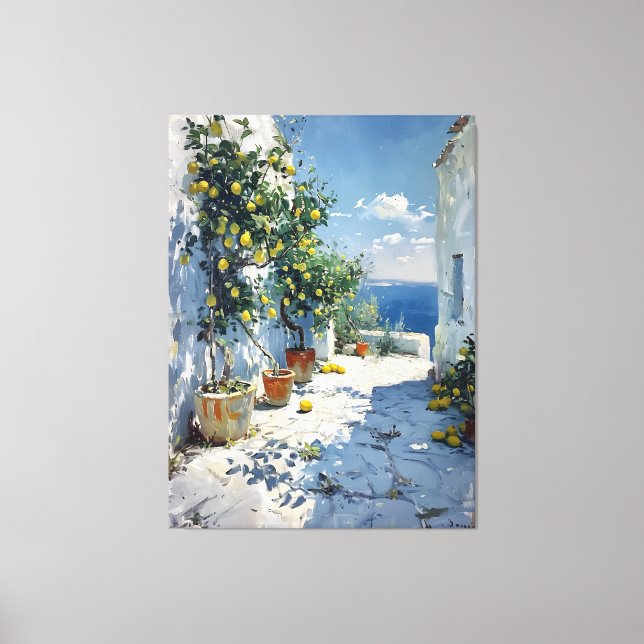 Mediterranean Impressionism with Lemons Canvas Print (Front)