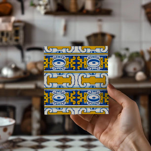 Mediterranean Inspired Gift Traditional Azulejo Ceramic Tile