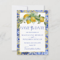 Mediterranean Italian Blue Tile Lemons Wedding