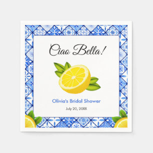 Mediterranean Italian Ciao Bella Bridal Shower Napkins