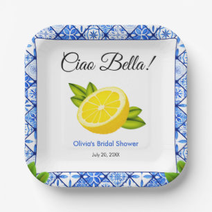 Mediterranean Italian Ciao Bella Bridal Shower Paper Plates