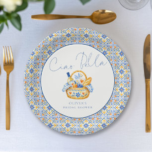 Mediterranean Italian Ciao Bella Bridal Shower Paper Plates