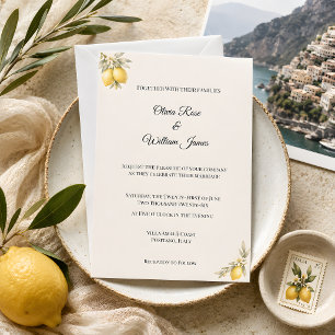 Mediterranean Italian Coastal Luxury wedding Invitation