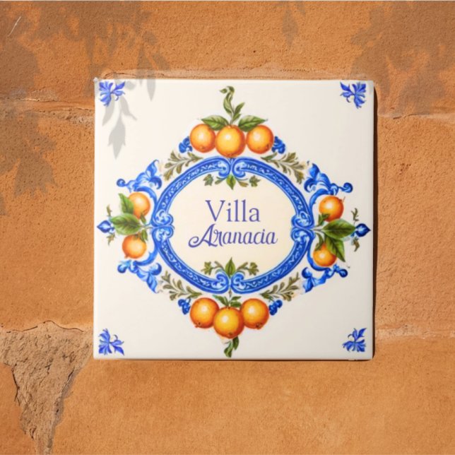 Mediterranean Italian House Sign – Villa Arancia Ceramic Tile (Creator Uploaded)