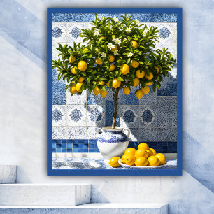 Mediterranean Italian Lemon Tree Acrylic Photo Tile