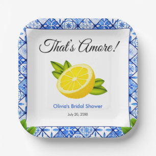 Mediterranean Italian That's Amore Bridal Shower Paper Plates