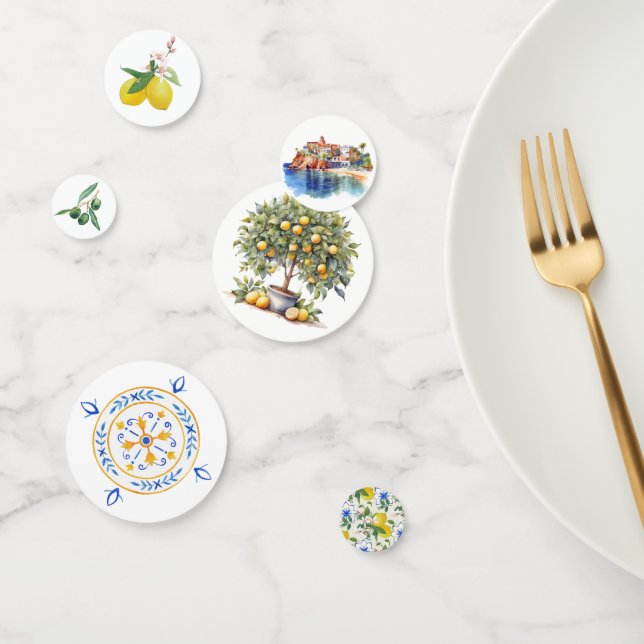 Mediterranean Italian-Themed Wedding Table Confetti (Group)