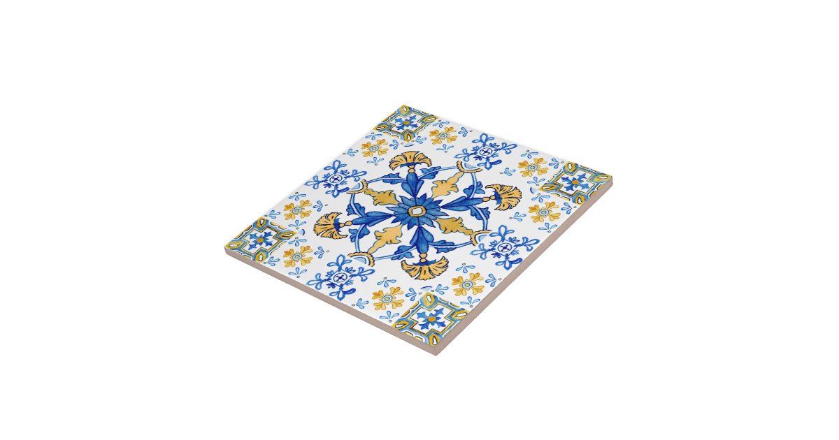 Mediterranean Italian tile design seamless | Zazzle