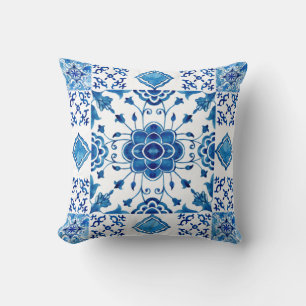 Mediterranean Italian tile design seamless Throw Pillow