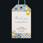 Mediterranean Italian Tiles Lemon Bridal Shower Gift Tags<br><div class="desc">Lemon themed bridal shower gift tag.</div>