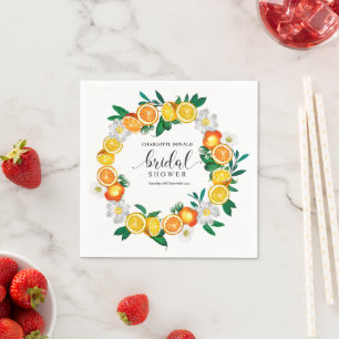 Mediterranean Italy Blue Tiles Bridal Shower  Napkins