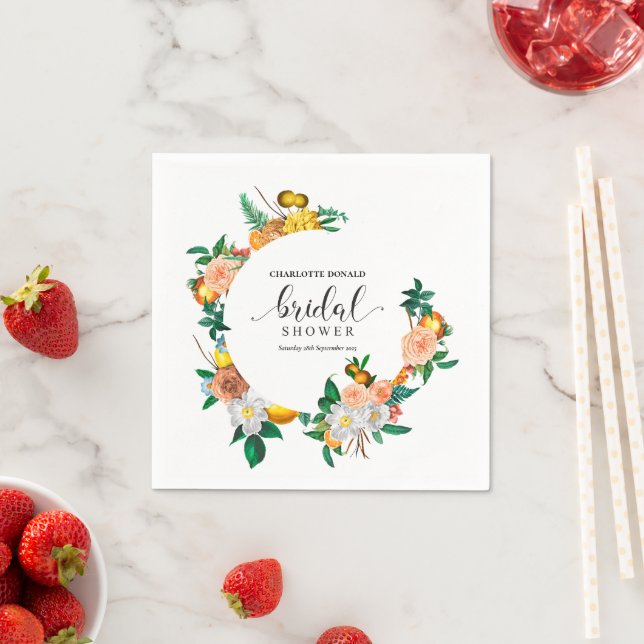 Mediterranean Italy Blue Tiles Bridal Shower  Napkins (Insitu)