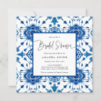 Mediterranean Italy Blue Tiles Greek Bridal Shower