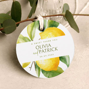 Mediterranean Italy Greece Lemon Vibrant Wedding Favor Tags