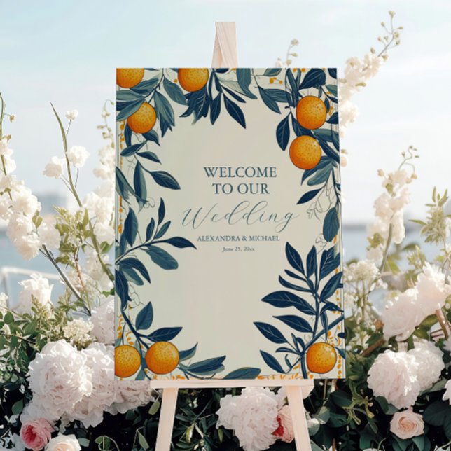 Mediterranean Italy Greece Lemon Vibrant Wedding Foam Board (Creator Uploaded)