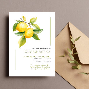 Mediterranean Italy Greece Lemon Vibrant Wedding Save The Date
