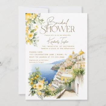 Mediterranean Italy Positano Italian Bridal Shower Invitation by rusticwedding at Zazzle
