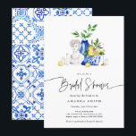 Mediterranean Italy Tiles Lemon Bridal Shower Invitation<br><div class="desc">Watercolor Positano Mediterranean Italy Tiles Lemon Main Squeeze Bridal Shower Invitation 
Message me for any needed adjustments</div>