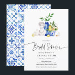 Mediterranean Italy Tiles Lemon Bridal Shower Invitation<br><div class="desc">Watercolor Positano Mediterranean Italy Tiles Lemon Main Squeeze Bridal Shower Invitation 
Message me for any needed adjustments</div>