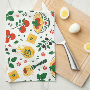 Mediterranean Kitchen Towels   Tomato & Pasta 
