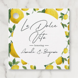 Mediterranean La Dolce Vita Lemon-Themed Wedding Favor Tags